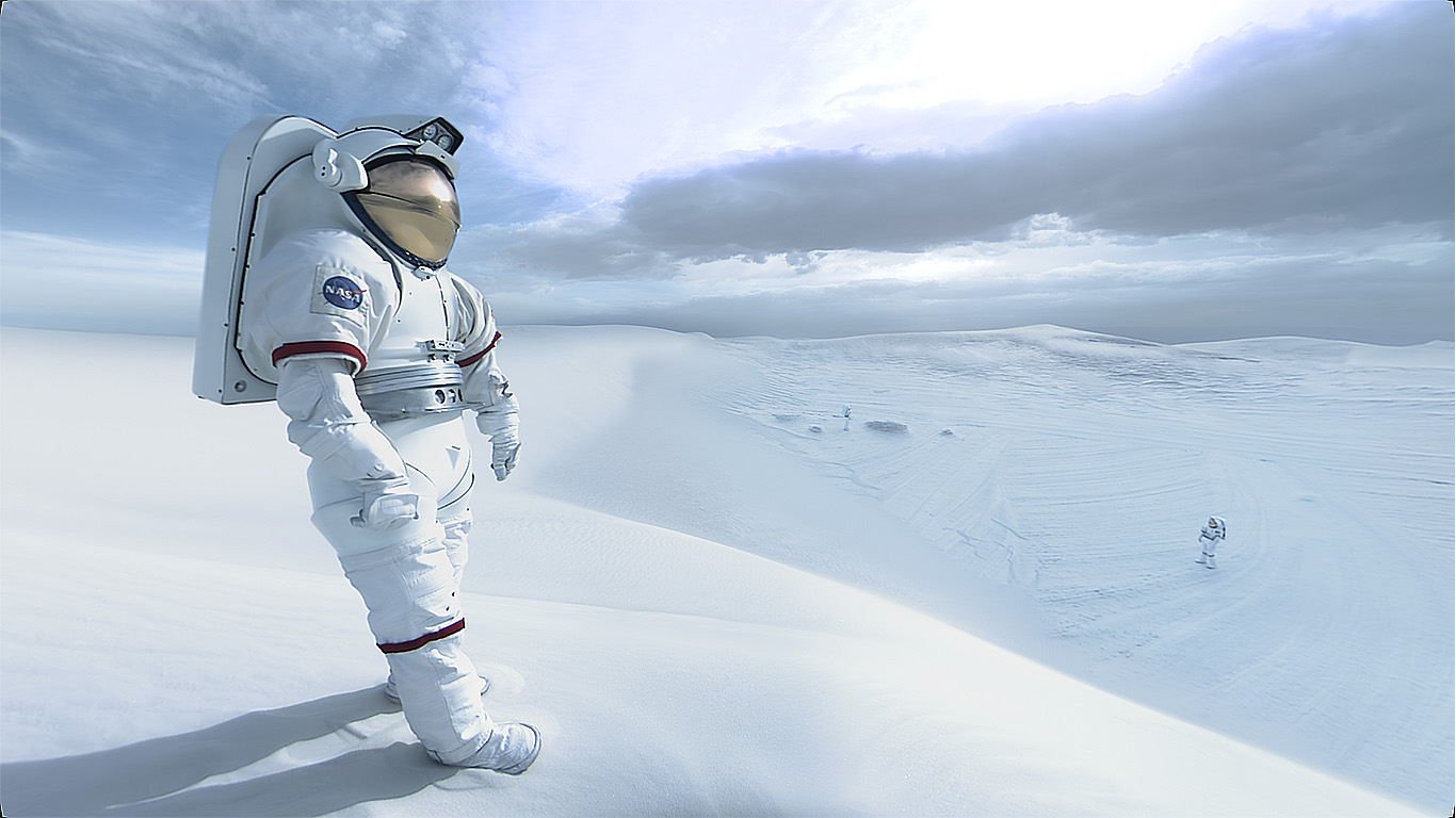 VR experience of Nasa astronaut walking through