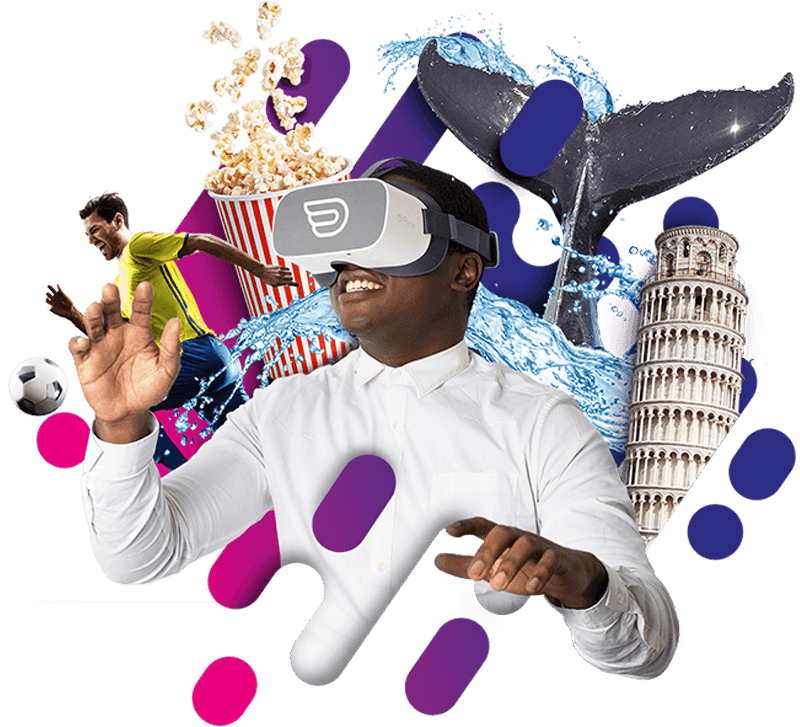 Image of a men with inflight VR headsets having a immersive experiences